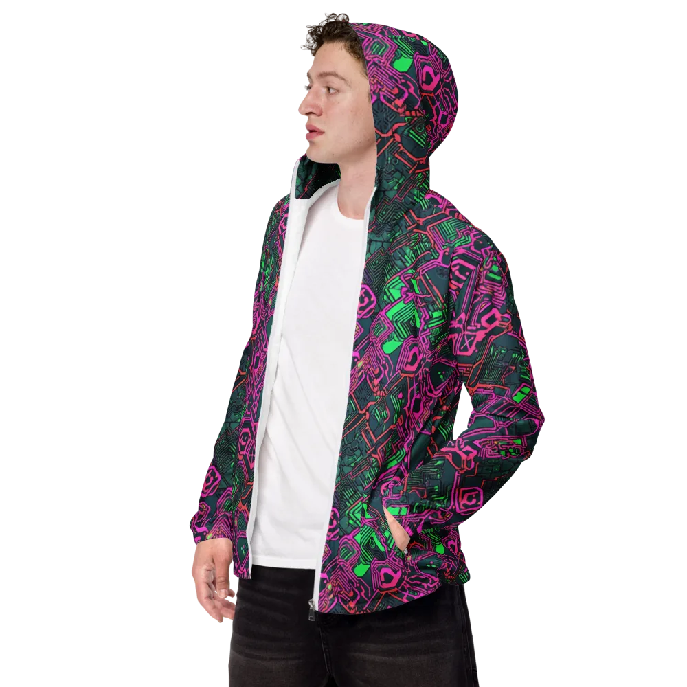 Electric Lattice on Men's Windbreaker — Left Front