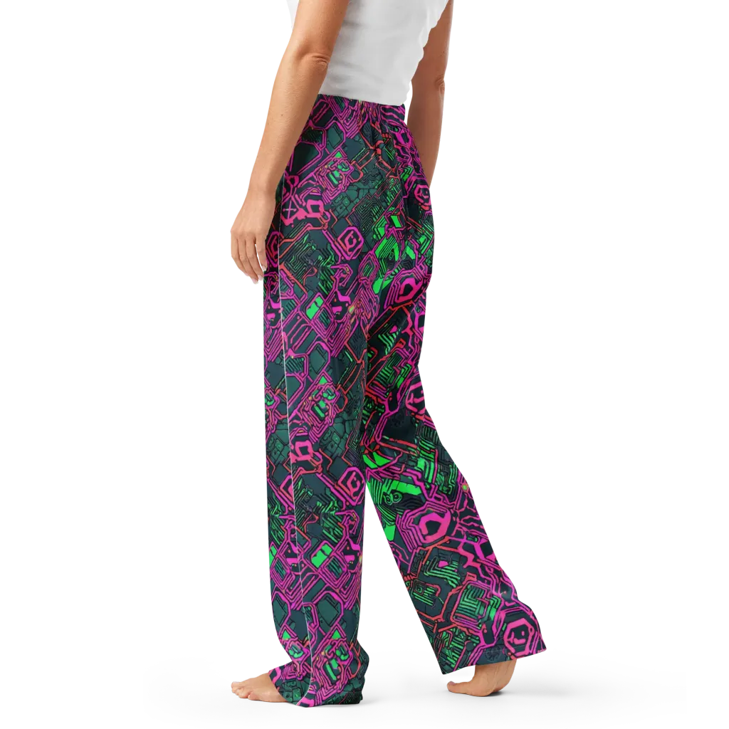 Electric Lattice on Women's Pajama Pants — Left