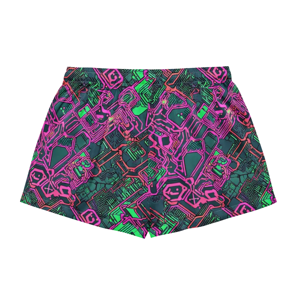 Electric Lattice on Women's Pajama Shorts — Back