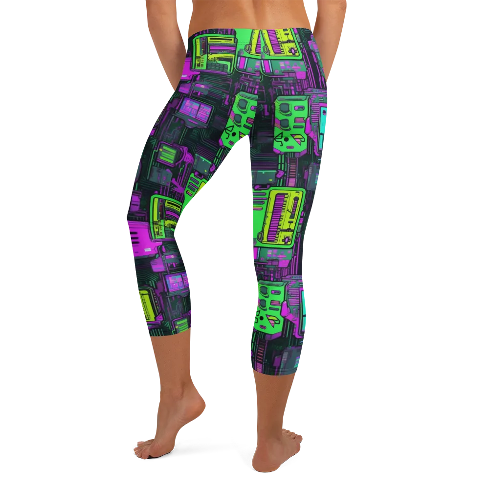 Synthwave Hardware on Capri Leggings — Back