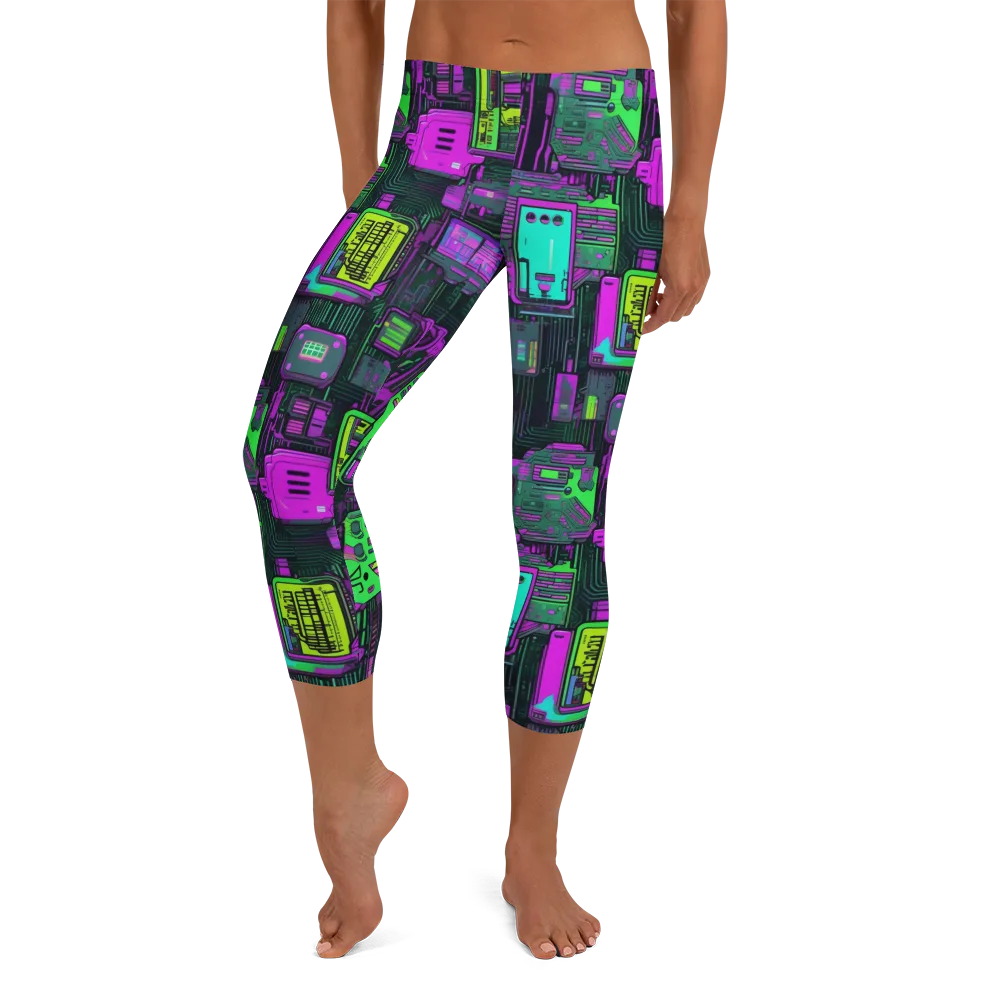 Synthwave Hardware on Capri Leggings — Front