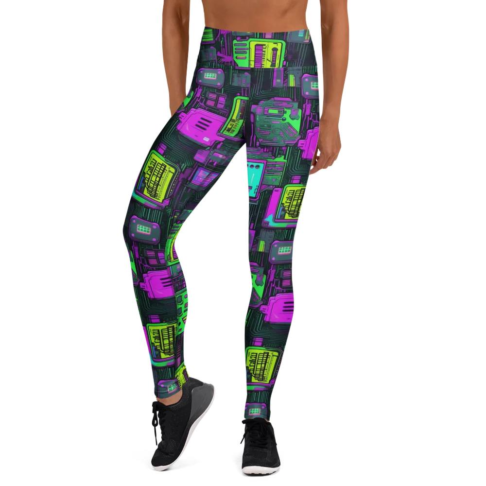 Synthwave Hardware on Yoga Leggings — Front