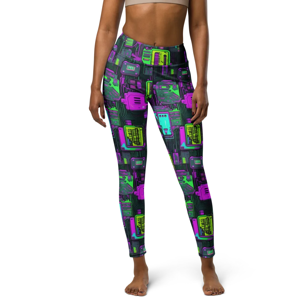 Synthwave Hardware on Yoga Leggings — Front