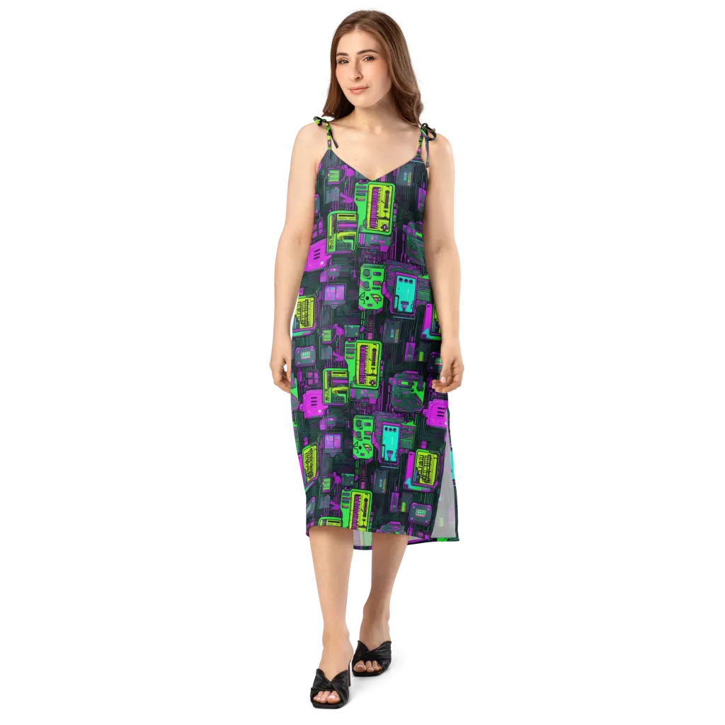 Synthwave Hardware on Slip Dress — Front