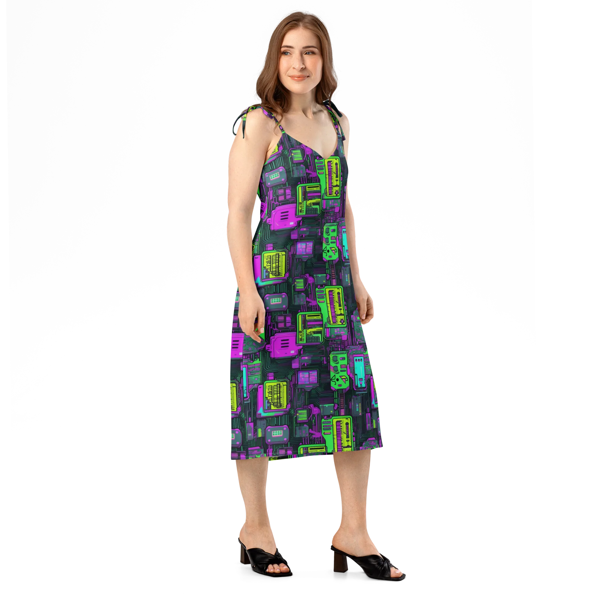 Synthwave Hardware on Slip Dress — Right Front