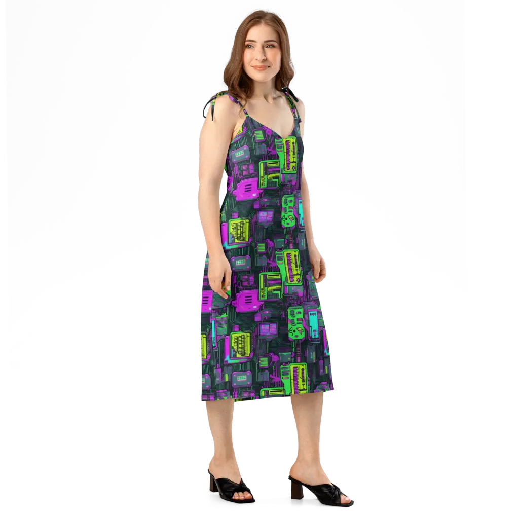Synthwave Hardware on Slip Dress — Right Front