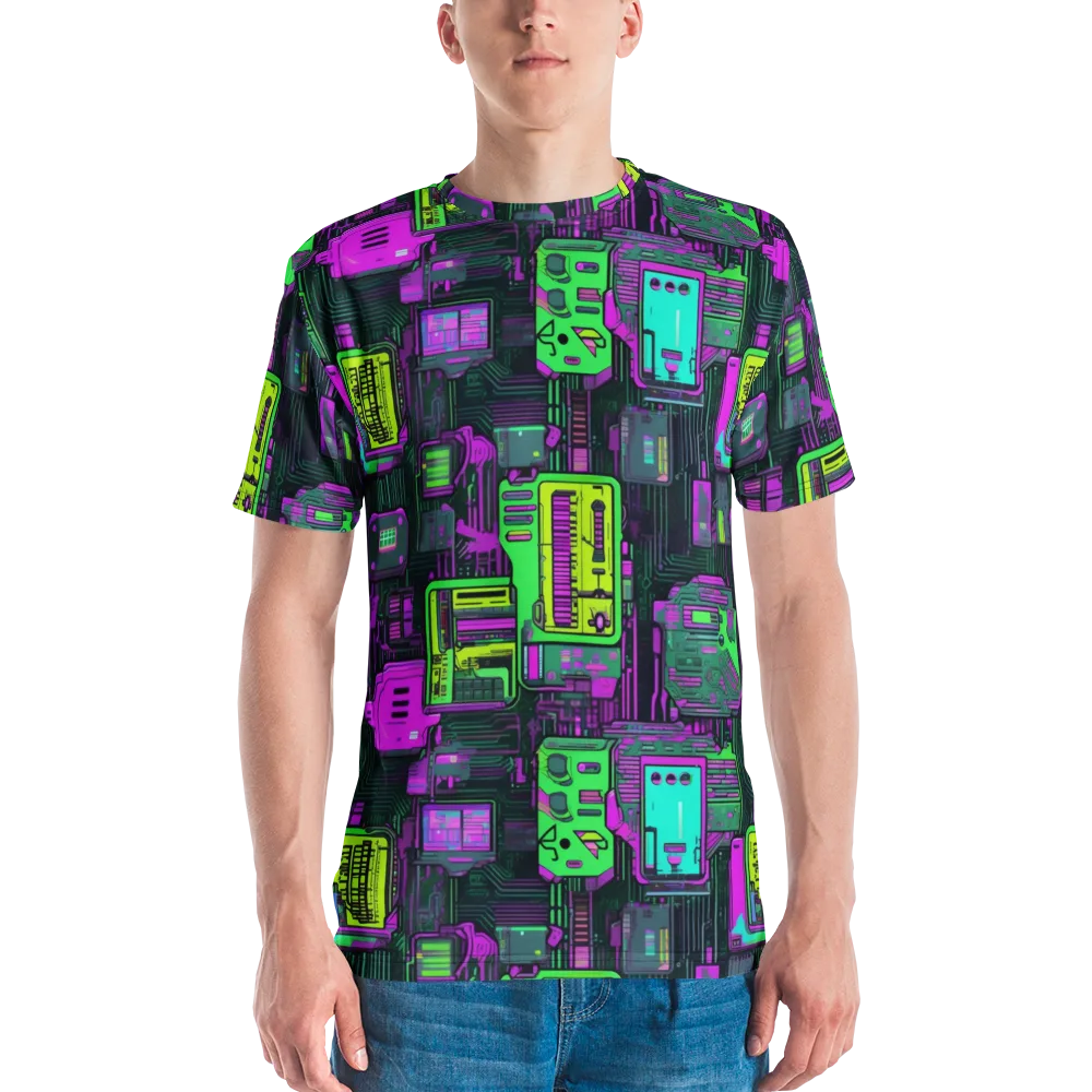 Synthwave Hardware on Men's Crew Neck T-Shirt — Front