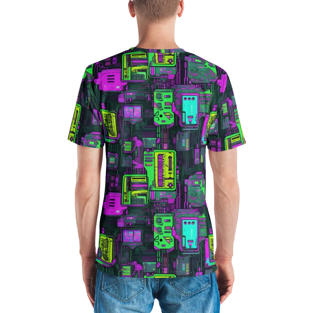 Synthwave Hardware on Men's Crew Neck T-Shirt — Back