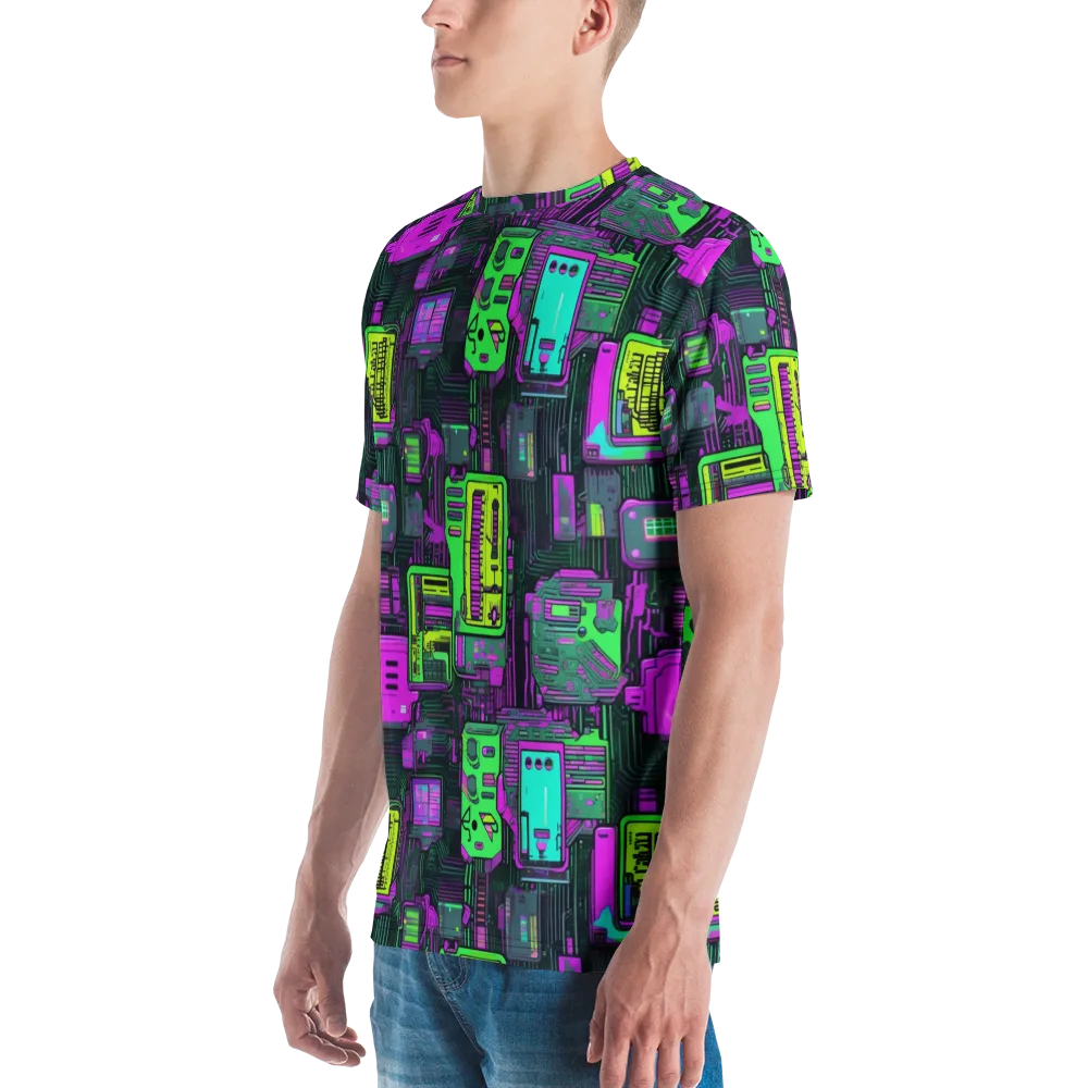 Synthwave Hardware on Men's Crew Neck T-Shirt — Left