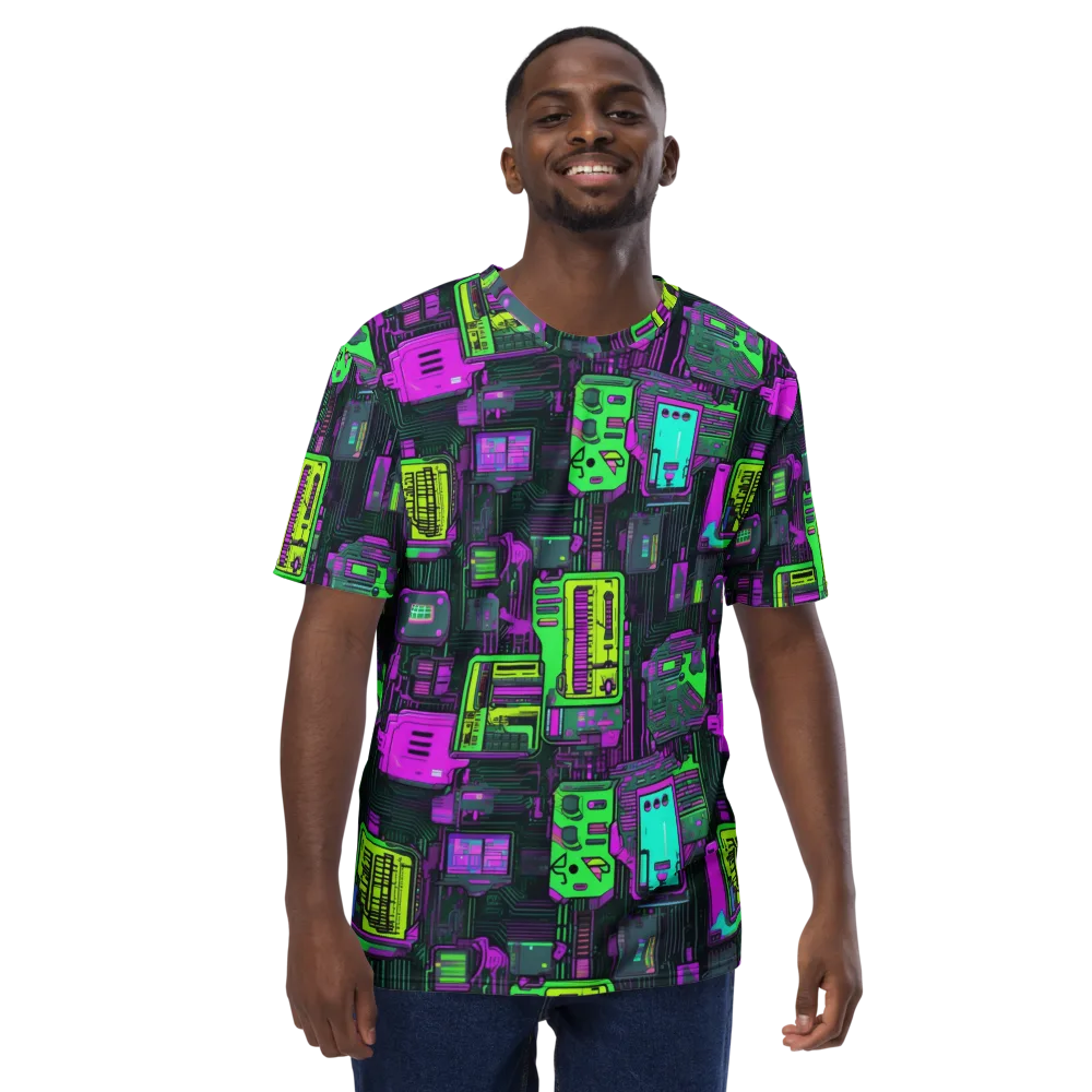Synthwave Hardware on Men's Crew Neck T-Shirt — Front