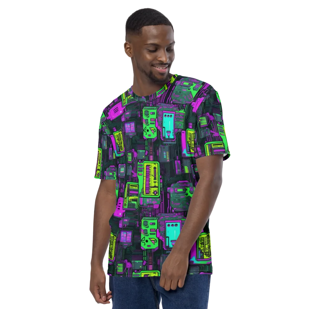 Synthwave Hardware on Men's Crew Neck T-Shirt — Left