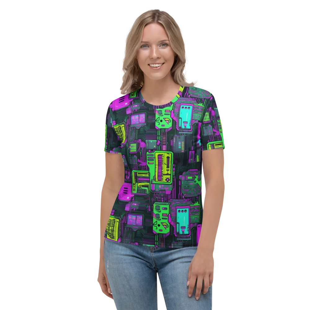 Synthwave Hardware on Women's Crew Neck T-Shirt — Front