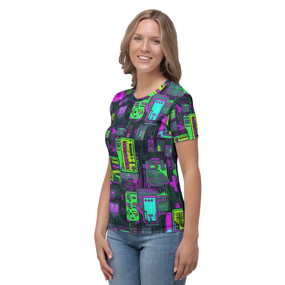 Synthwave Hardware on Women's Crew Neck T-Shirt — Left