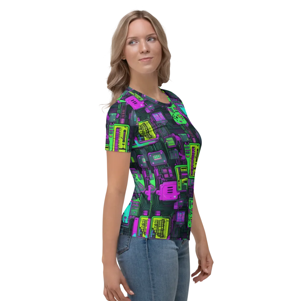 Synthwave Hardware on Women's Crew Neck T-Shirt — Right