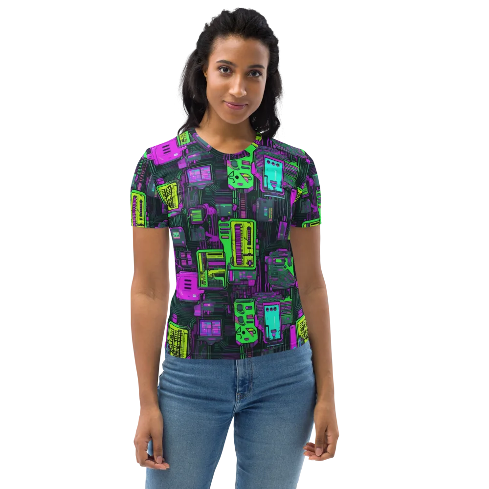 Synthwave Hardware on Women's Crew Neck T-Shirt — Front
