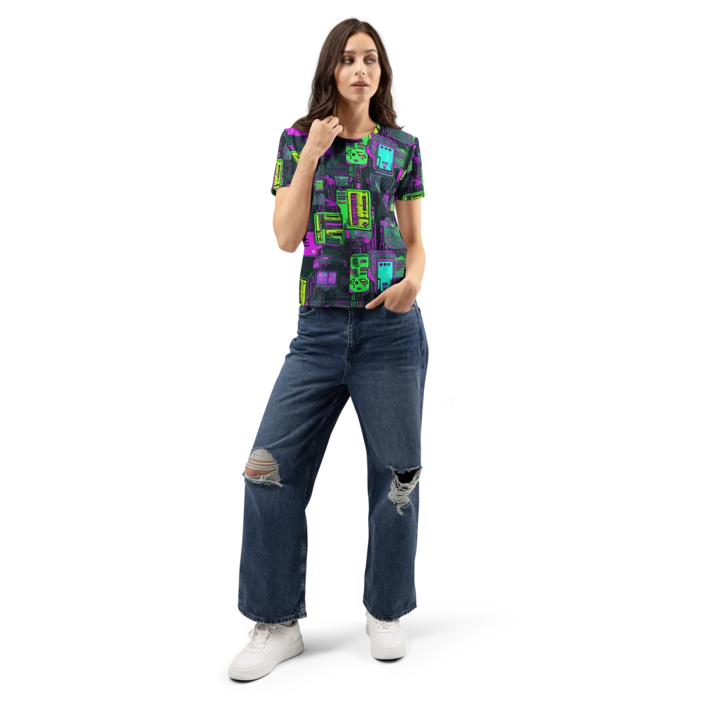 Synthwave Hardware on Women's Crew Neck T-Shirt — Front