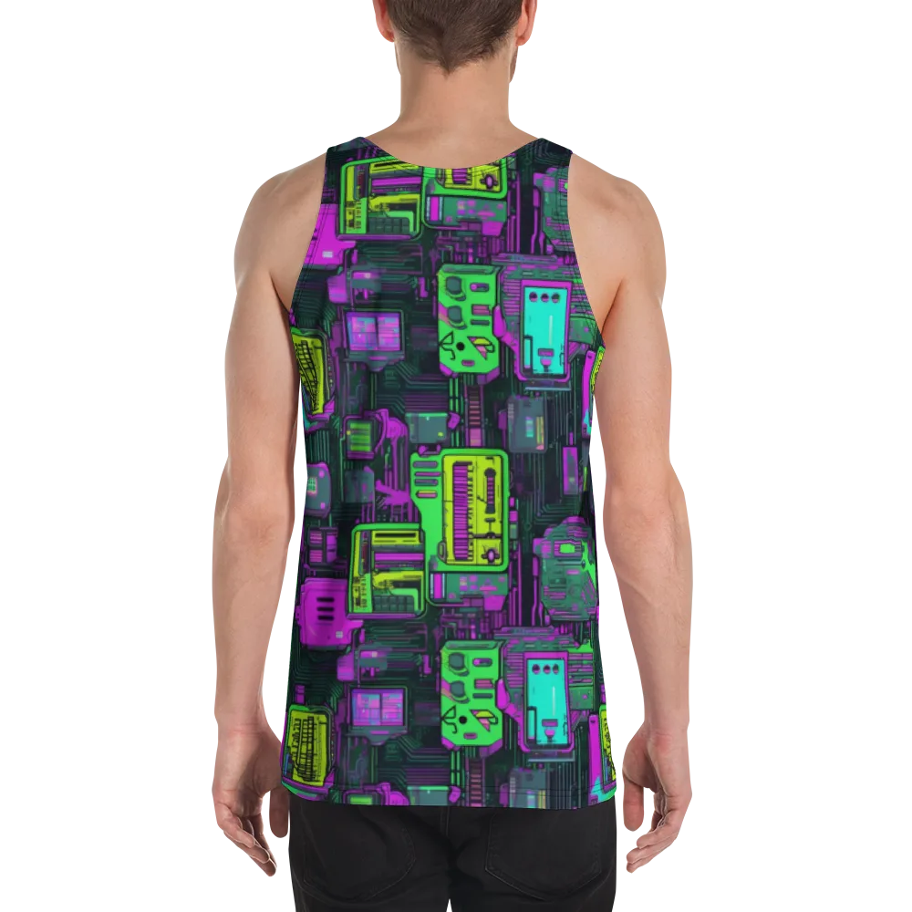 Synthwave Hardware on Men's Tank Top — Back