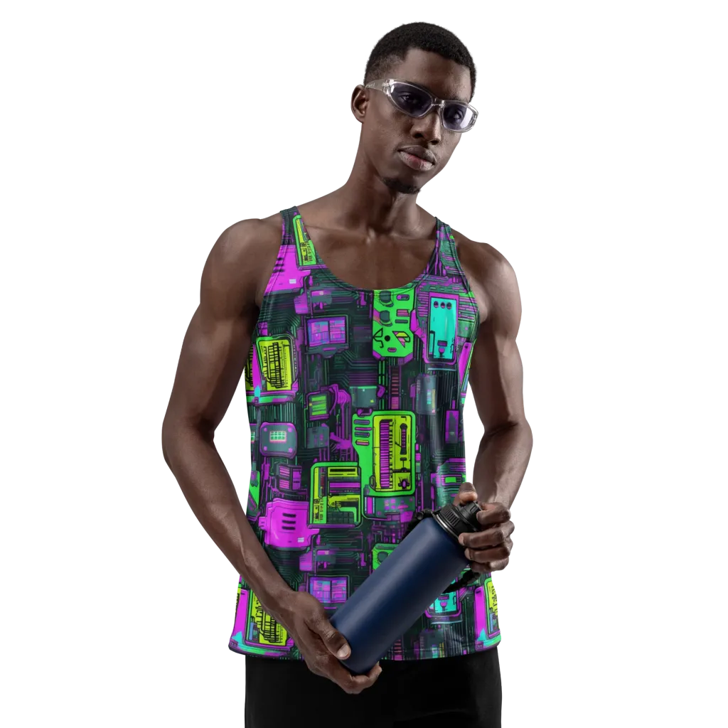 Synthwave Hardware on Men's Tank Top — Front