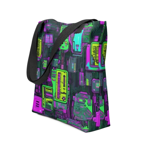 Synthwave Hardware on a Tote Bag