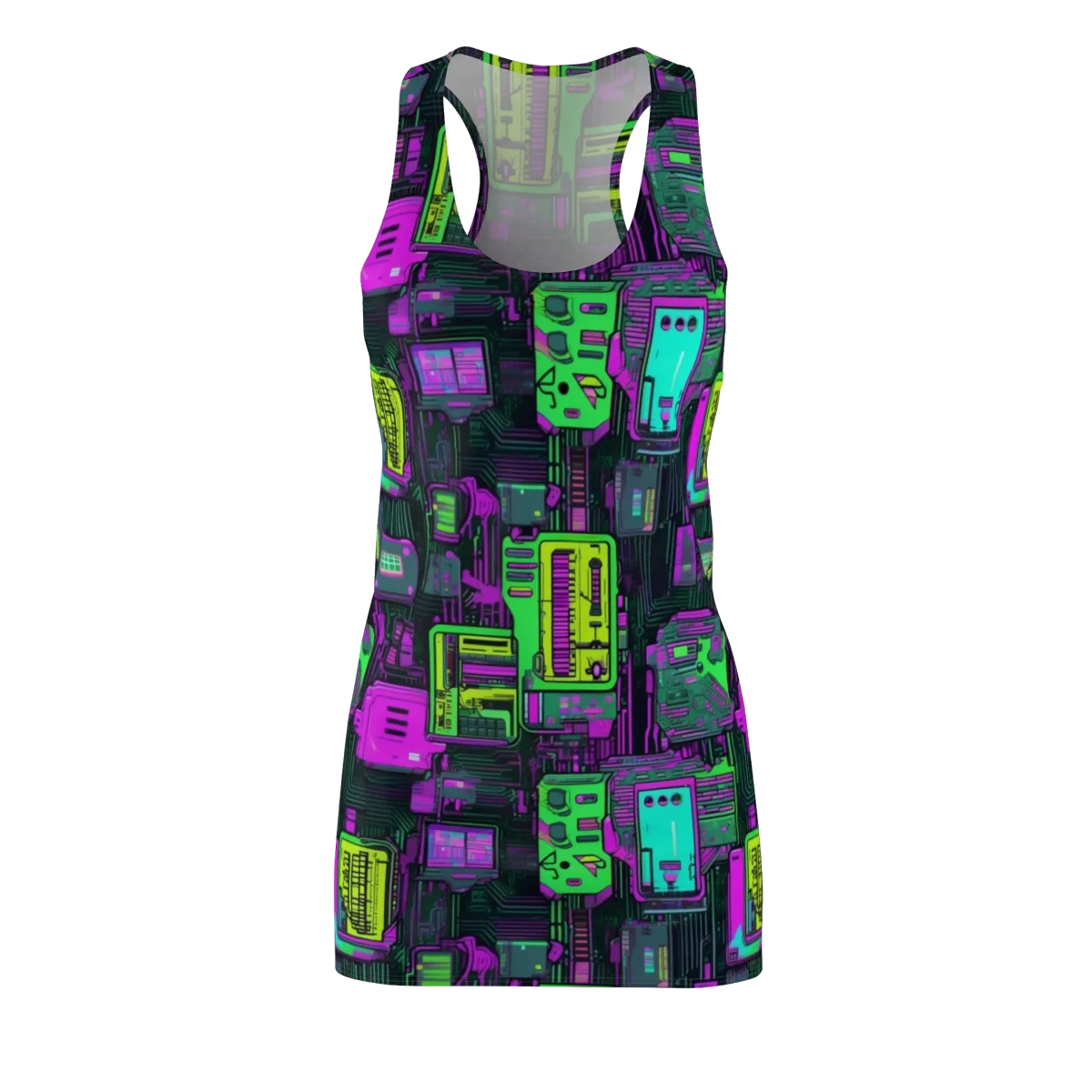 Synthwave Hardware on Racerback Dress — Front