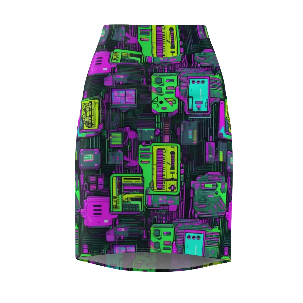 Synthwave Hardware on Pencil Skirt — Front