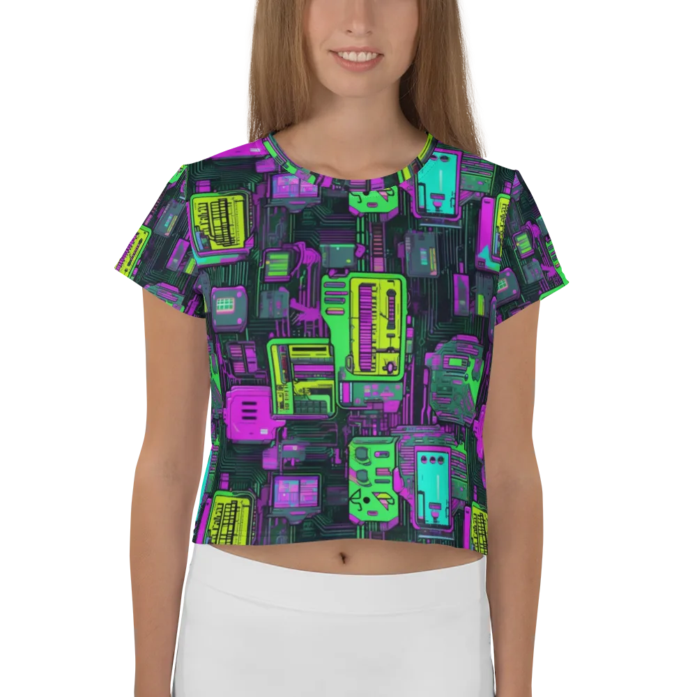 Synthwave Hardware on Crop Tee — Front