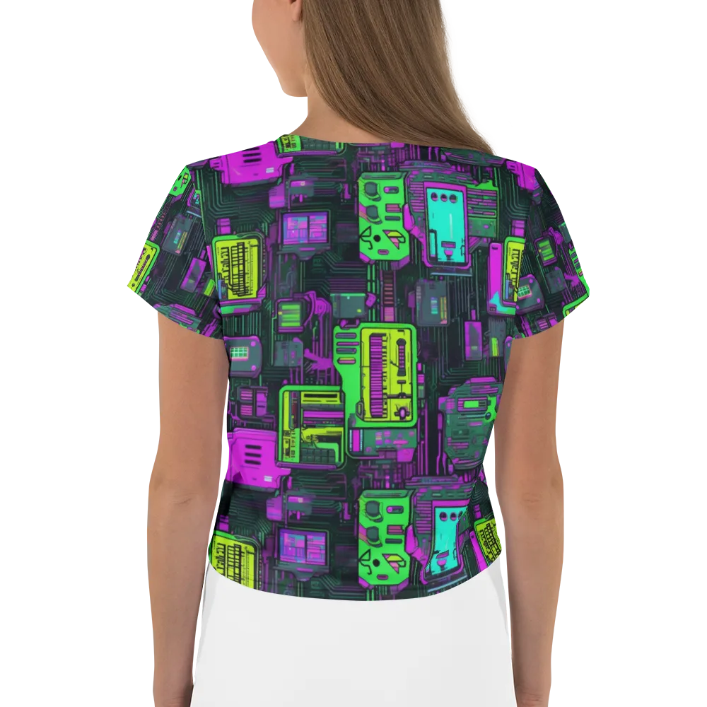 Synthwave Hardware on Crop Tee — Back