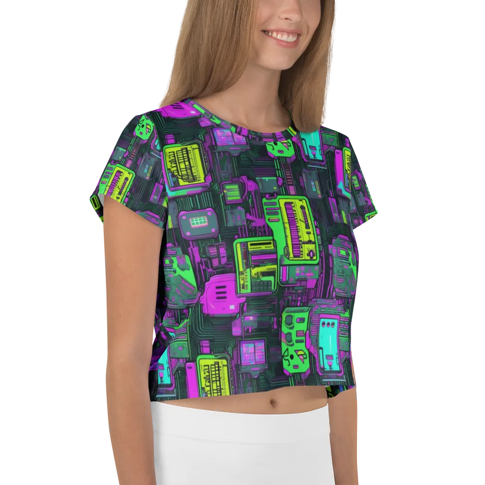 Synthwave Hardware on Crop Tee — Right