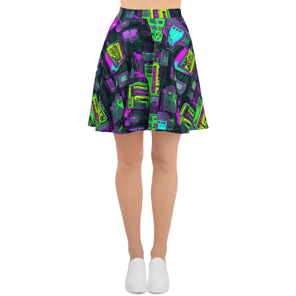 Synthwave Hardware on Skater Skirt — Front