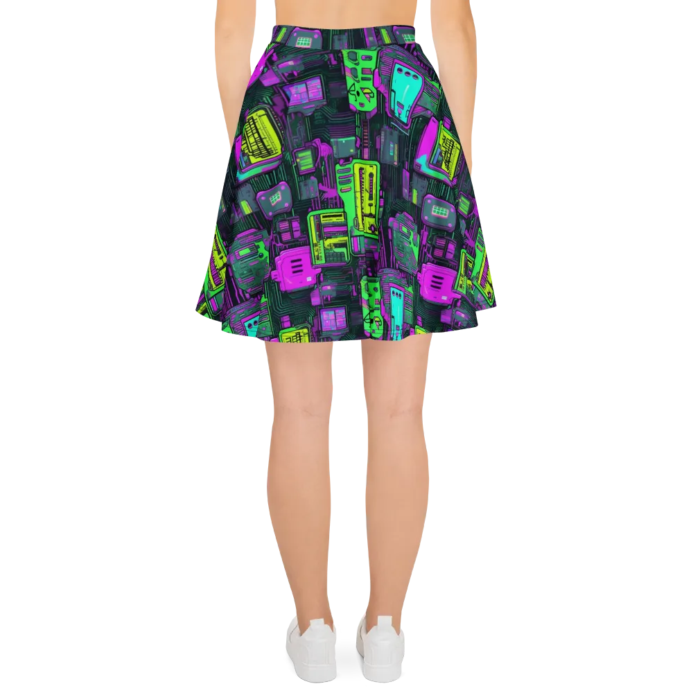 Synthwave Hardware on Skater Skirt — Back