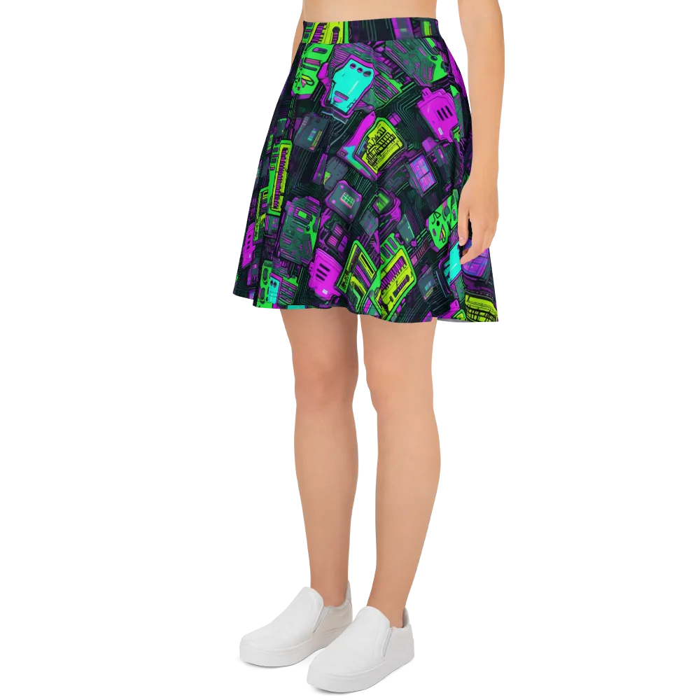 Synthwave Hardware on Skater Skirt — Left