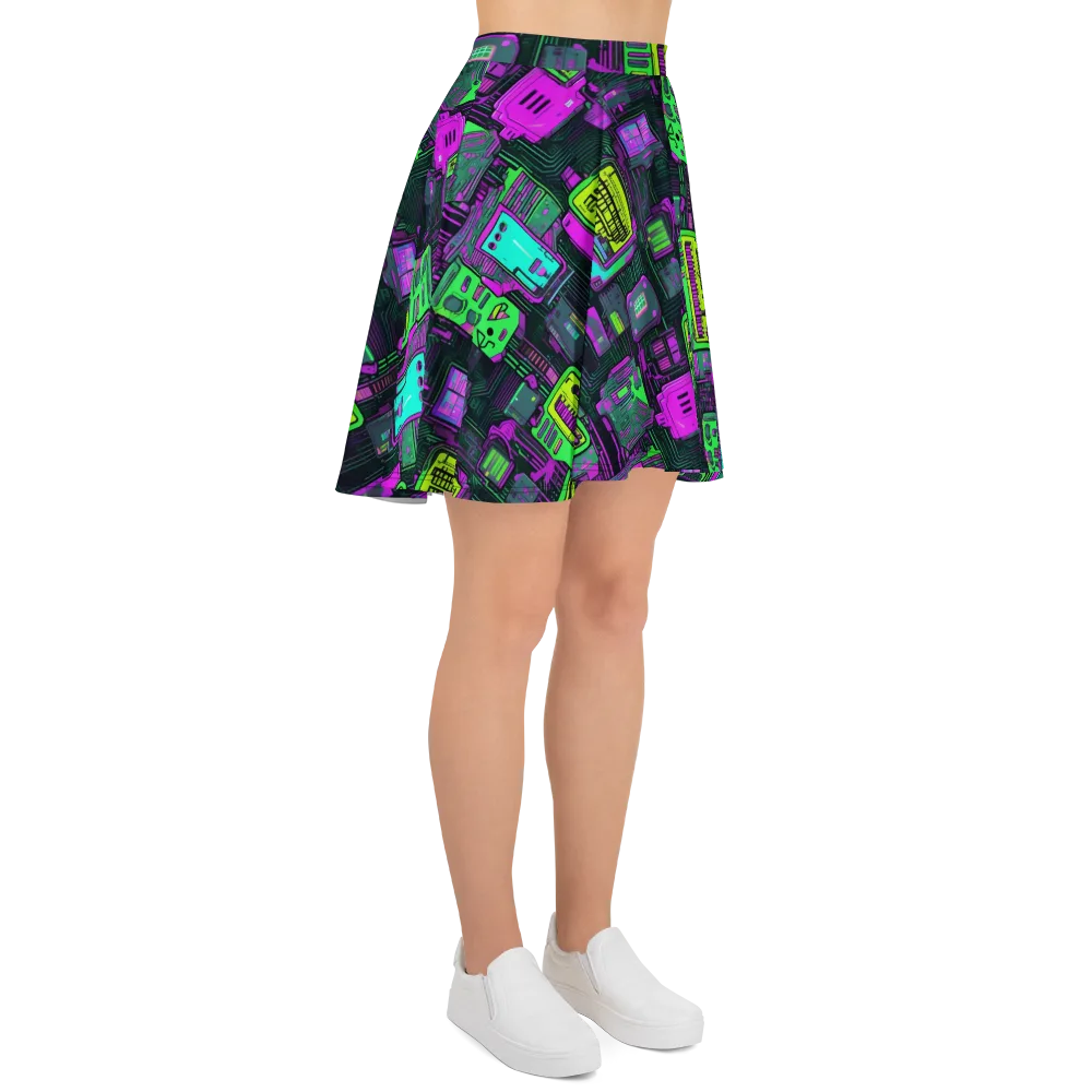 Synthwave Hardware on Skater Skirt — Right