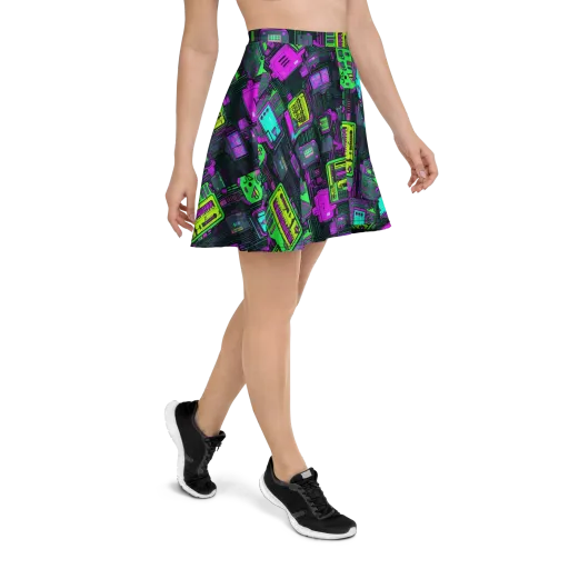 Synthwave Hardware on a Skater Skirt