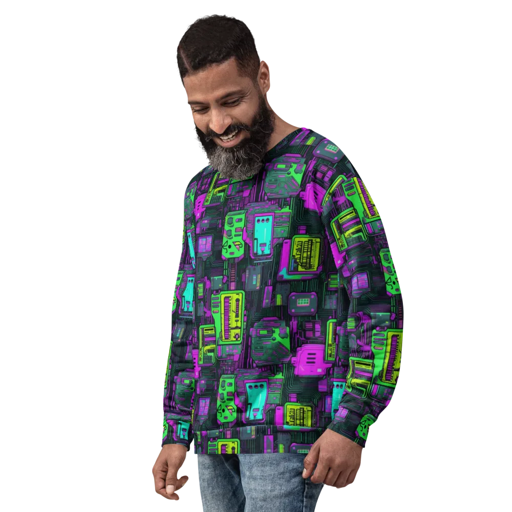 Synthwave Hardware on Sweatshirt — Left Front