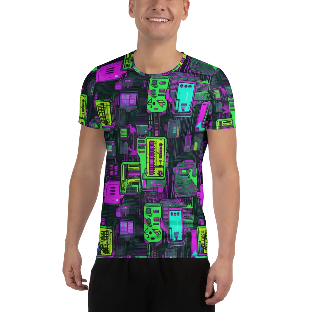 Synthwave Hardware on Men's Athletic T-Shirt — Front