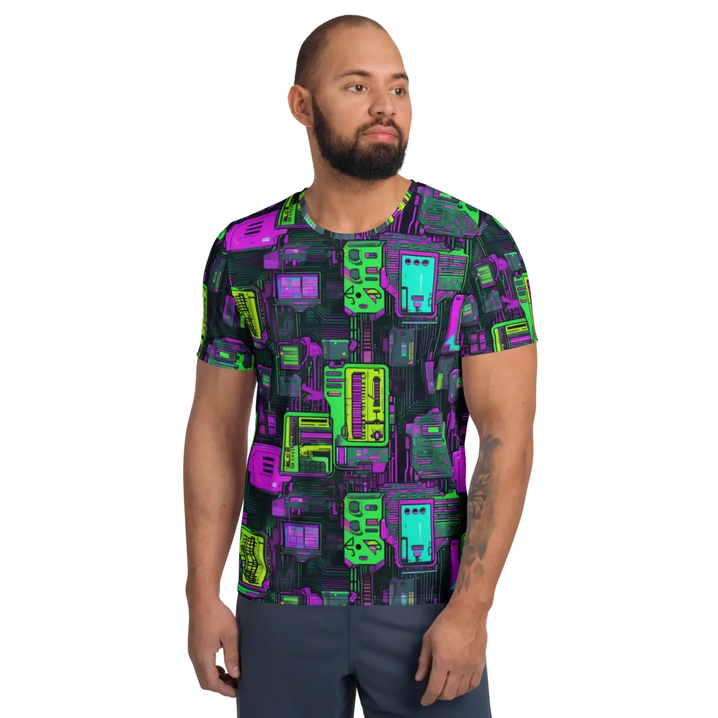 Synthwave Hardware on Men's Athletic T-Shirt — Front