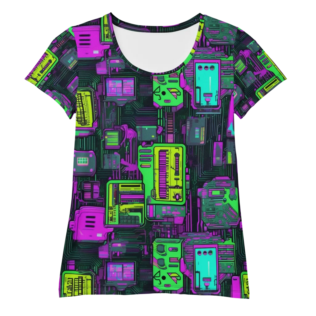 Synthwave Hardware on Women's Athletic T-Shirt — Front