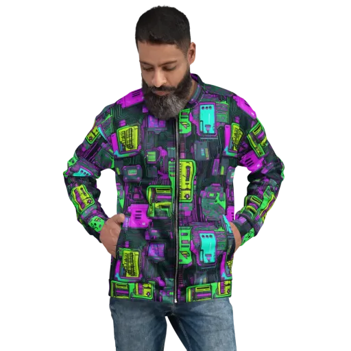 Synthwave Hardware on a Bomber Jacket