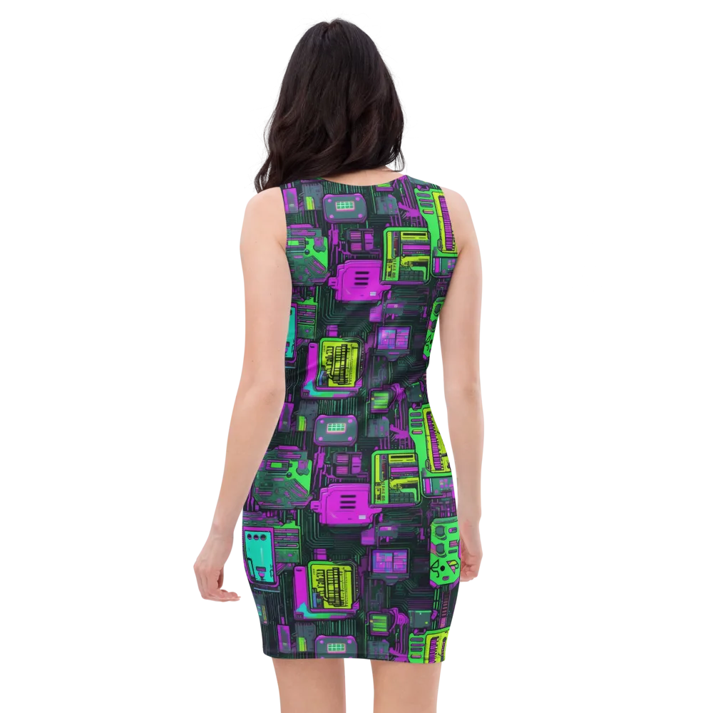 Synthwave Hardware on Bodycon Dress — Back