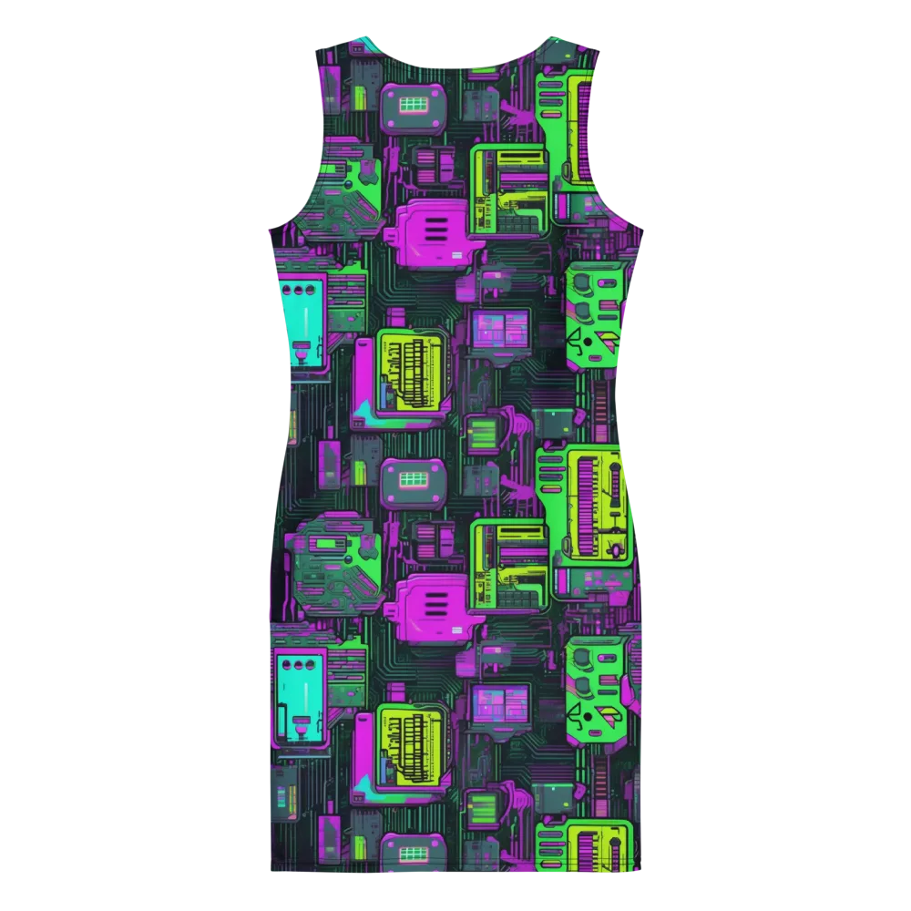 Synthwave Hardware on Bodycon Dress — Back