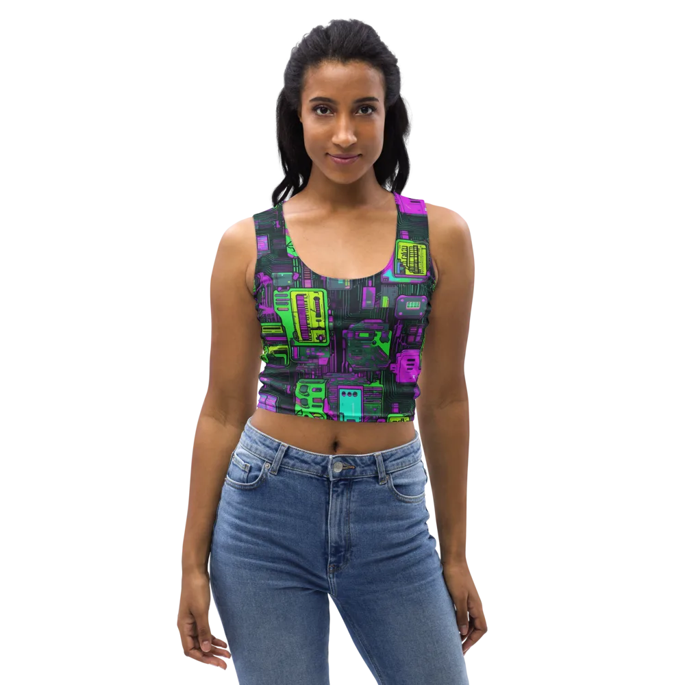 Synthwave Hardware on Crop Top — Front