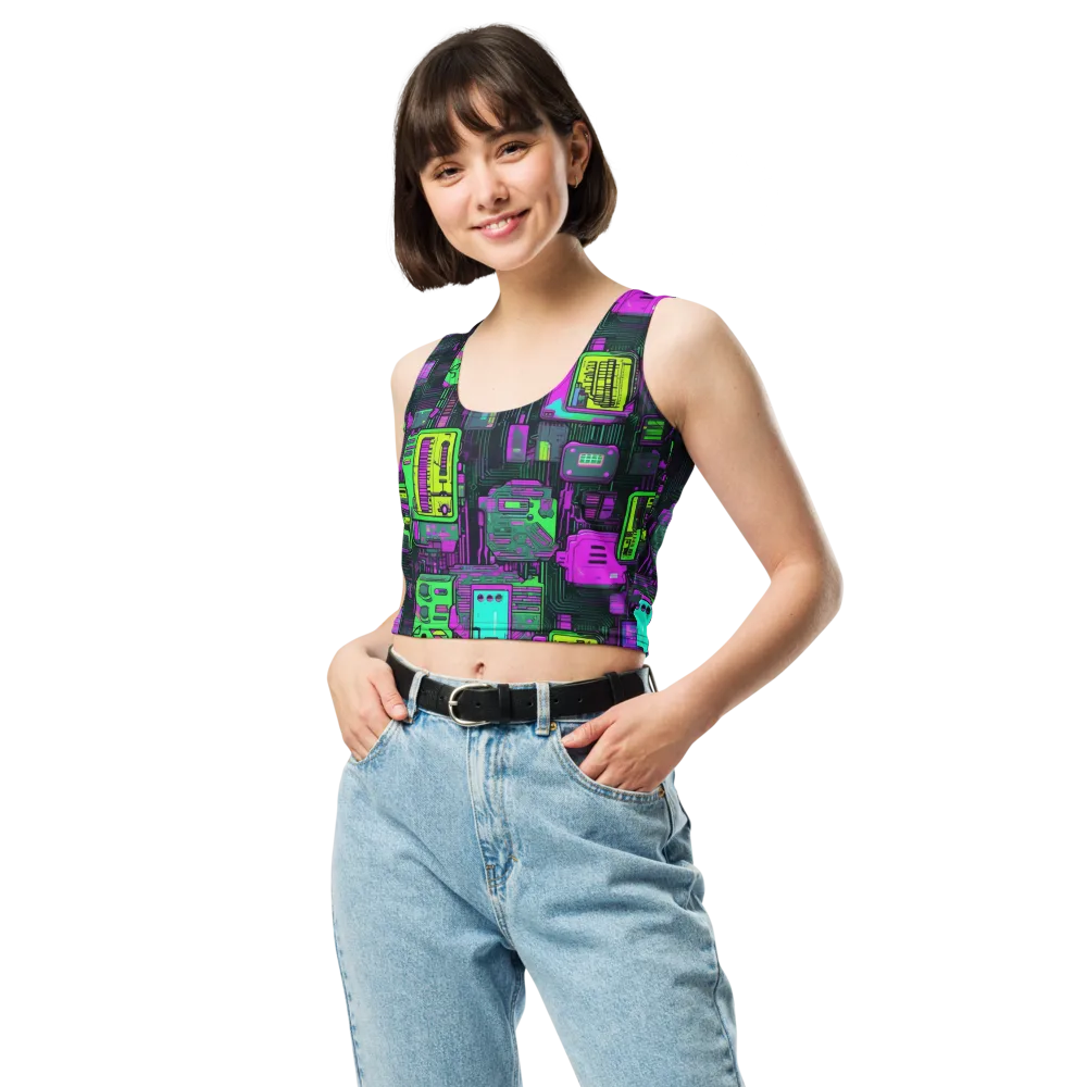 Synthwave Hardware on Crop Top — Front