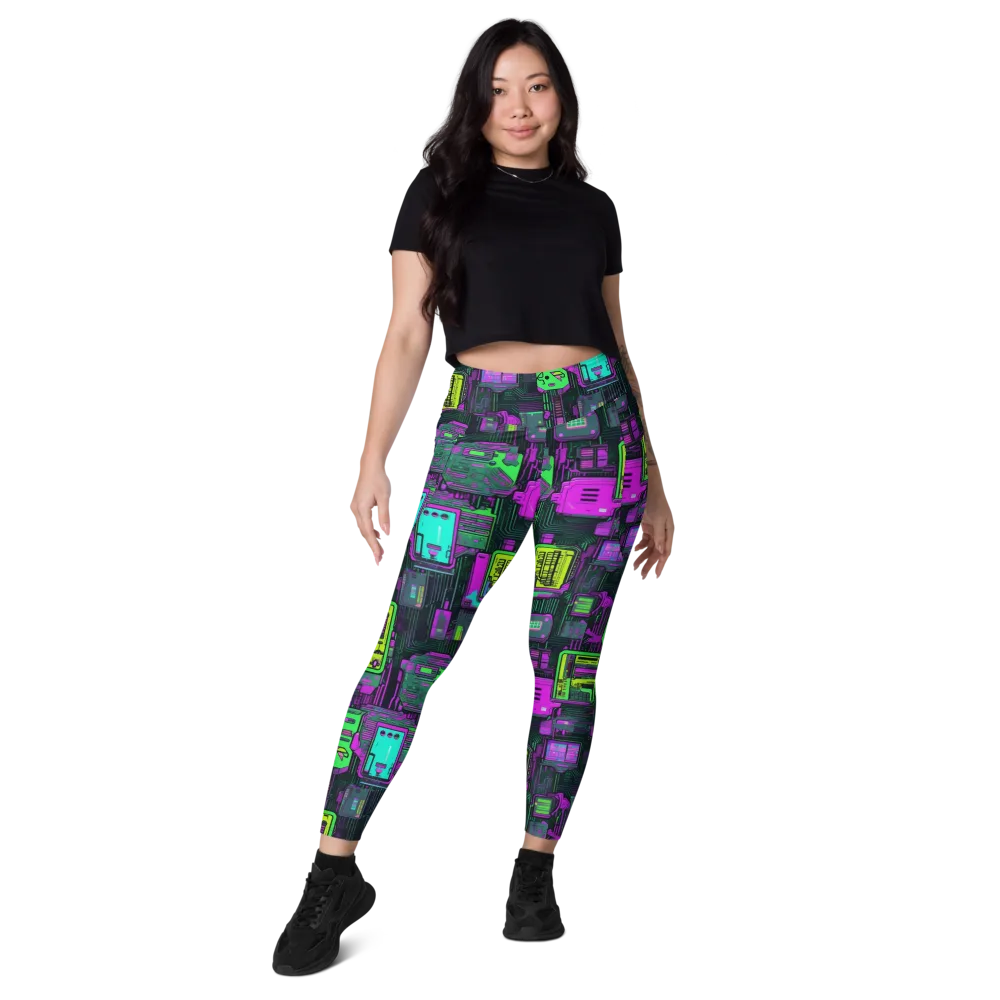 Synthwave Hardware on Leggings with Pockets — Front