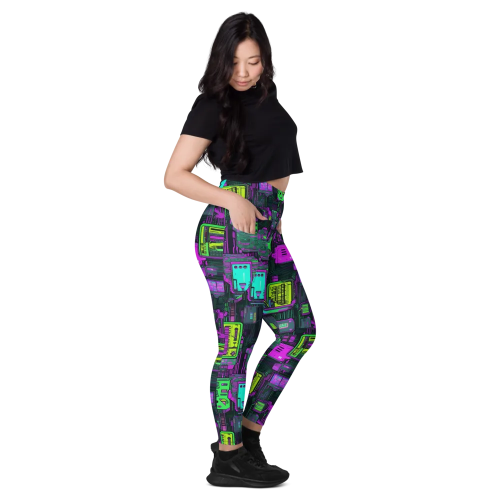 Synthwave Hardware on Leggings with Pockets — Right