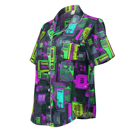 Synthwave Hardware on a Women's Short Sleeve Pajama Top