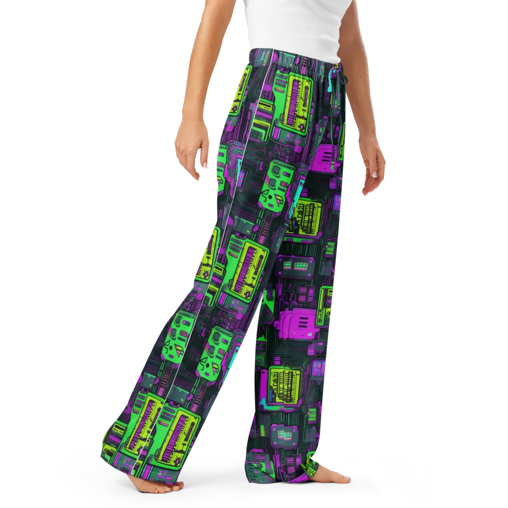 Synthwave Hardware on Women's Pajama Pants — Right Front