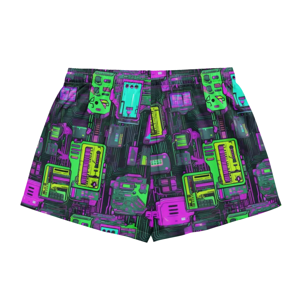 Synthwave Hardware on Women's Pajama Shorts — Back