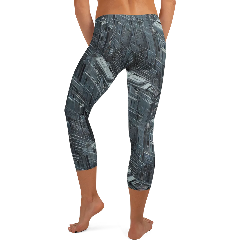 Midnight Infrastructure on Capri Leggings — Back