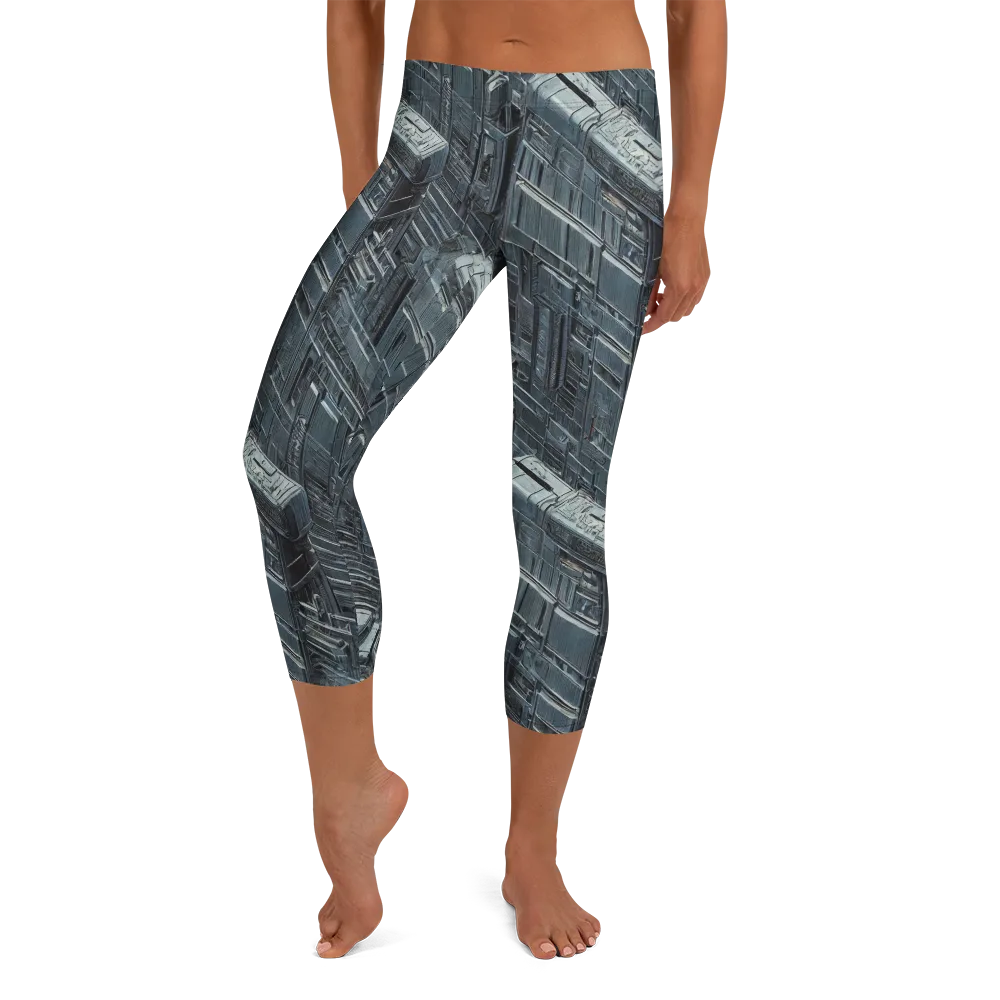 Midnight Infrastructure on Capri Leggings — Front