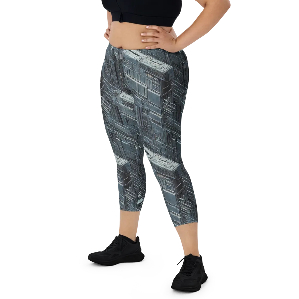 Midnight Infrastructure on Capri Leggings — Front